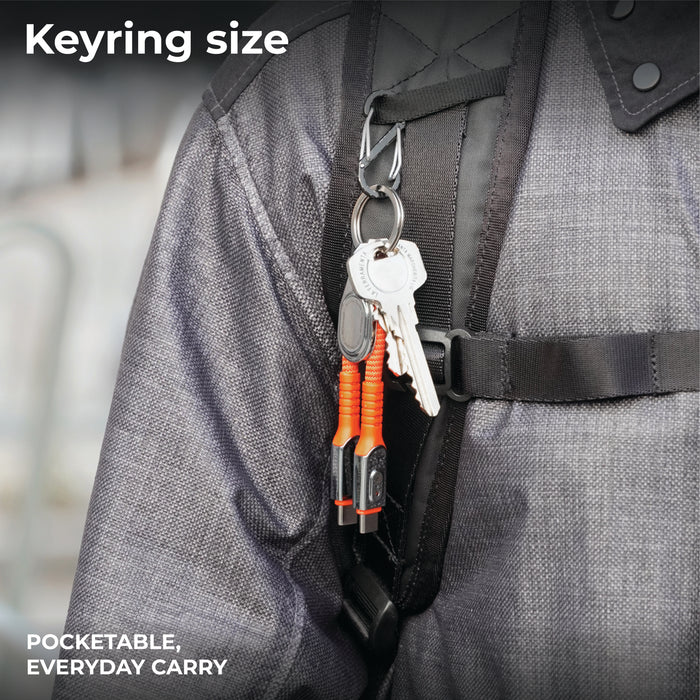 inCharge® Life Keyring - 240W USB-C Cable, 15cm / 0.5ft