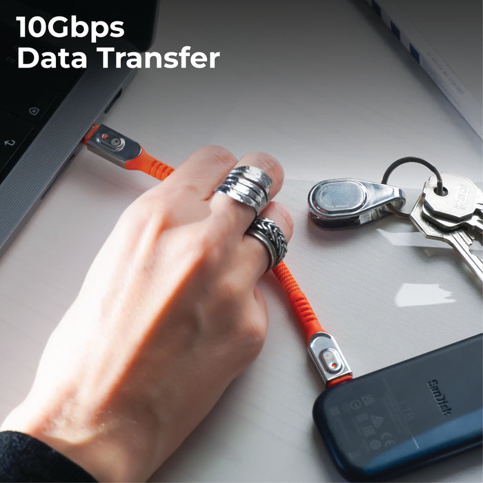 inCharge® Life Keyring - 240W USB-C Cable, 15cm / 0.5ft