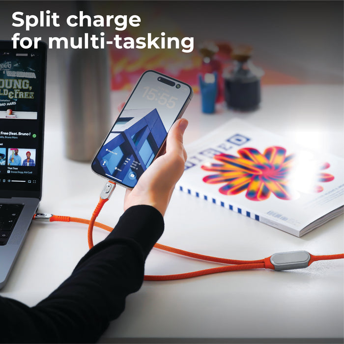 inCharge® Life Dual - 100W 2-in-1 USB-C Cable, 1.5m / 5ft