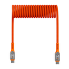 inCharge Life Coiled 240W USB-C cable, 1.8m / 6ft, orange