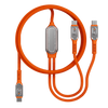 inCharge Life Dual 100W 2-in-1 USB-C cable, 1.5m / 5ft, braided orange